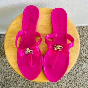 Rampage Pink & Gold Bow Plastic Sandals Size 11